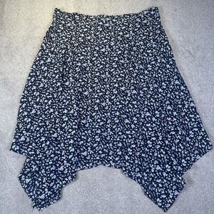 Skies Are Blue Curvy Floral Skirt 1X Blue Pink White 152336‎